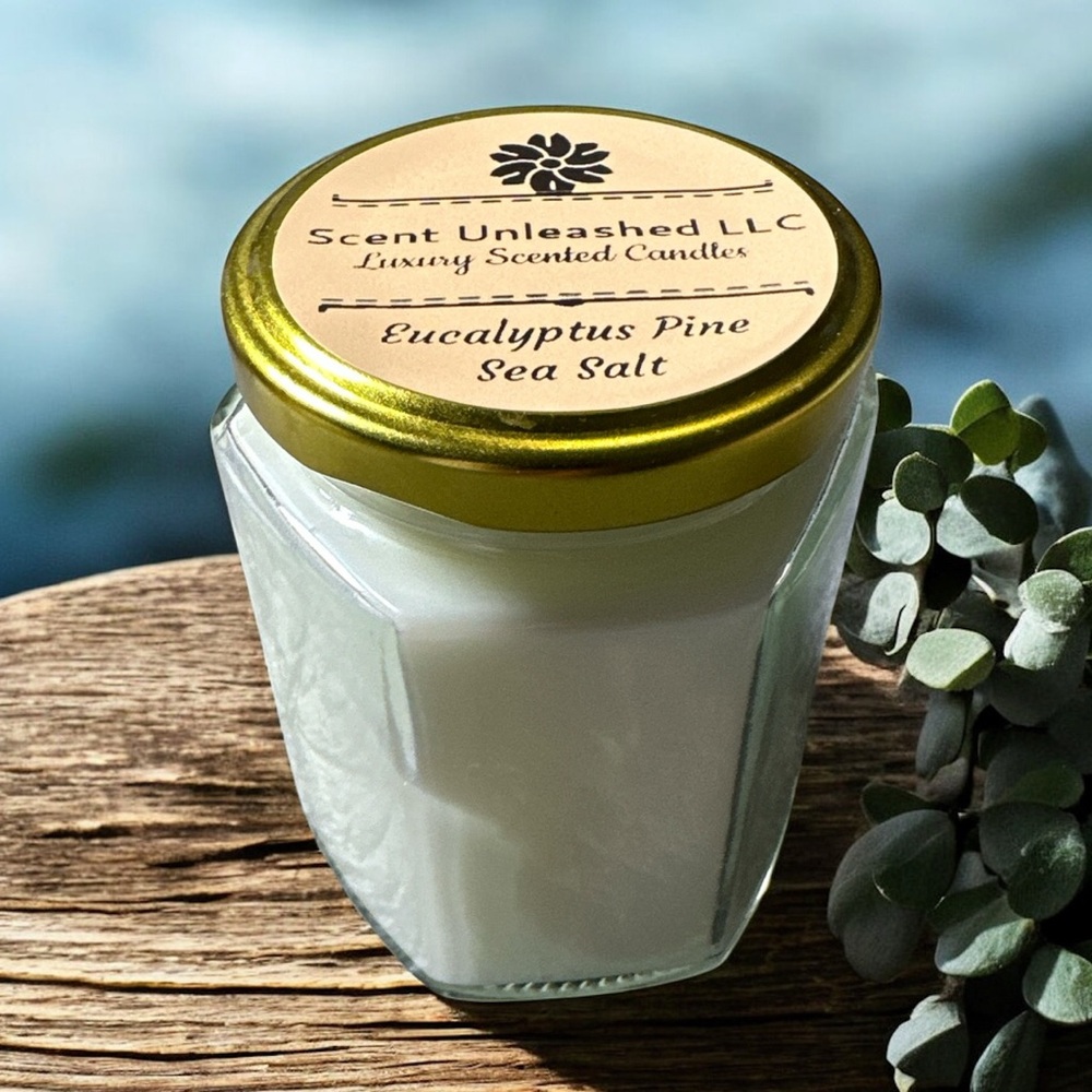EUCALYPTUS PINE SEA SALT- BAJA CACTUS BLOOM, SCENT UNLEASHED LLC SCENTED CANDLES